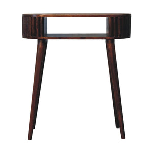 Stripe Chestnut Writing Desk | Solid Mango Wood | Textured Stripe Front