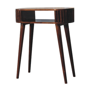 Stripe Chestnut Writing Desk | Solid Mango Wood | Textured Stripe Front