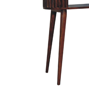 Stripe Chestnut Writing Desk | Solid Mango Wood | Textured Stripe Front