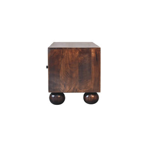 Sunrise Ball TV Unit | Walnut Finish | Sculptural Media Storage