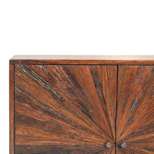 Sunrise Ball Walnut Cabinet | Solid Mango Wood | Sculptural Ball Detail