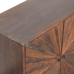 Sunrise Ball Walnut Cabinet | Solid Mango Wood | Sculptural Ball Detail