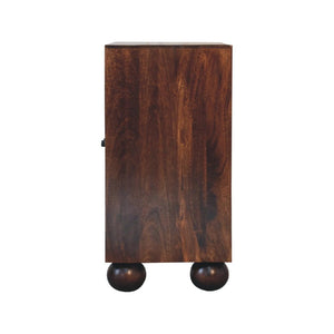 Sunrise Ball Walnut Cabinet | Solid Mango Wood | Sculptural Ball Detail
