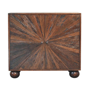 Sunrise Ball Walnut Cabinet | Solid Mango Wood | Sculptural Ball Detail