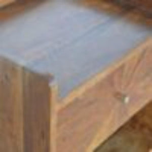 Sunrise Carved Bedside Table | Solid Mango Wood | Chestnut Finish | Bedroom Storage