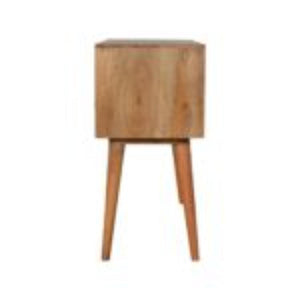 Sunrise Pattern Console Table | Solid Mango Wood | Carved Hallway Furniture