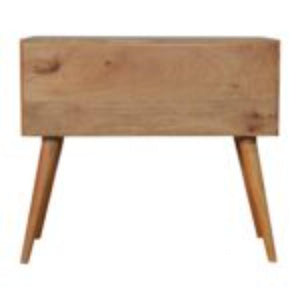 Sunrise Pattern Console Table | Solid Mango Wood | Carved Hallway Furniture