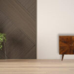 Sunrise Storage Cabinet | Solid Mango Wood | Chestnut Finish | Patterned Design