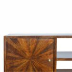 Sunrise TV Stand | Solid Mango Wood | Chestnut Finish | Media Storage Unit