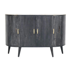 T-Bar Quad Cabinet | Ash Black Finish | Four-Door Storage