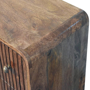T-Bar Ridged Chest | Solid Mango Wood | Honey Caramel Finish