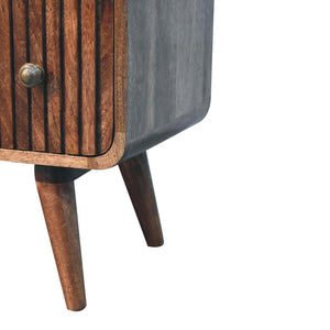T-Bar Ridged Chest | Solid Mango Wood | Honey Caramel Finish