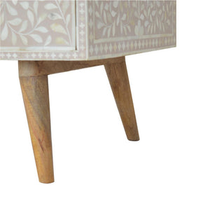 Taupe Floral Bone Coffee Table | Decorative Pattern | Statement Living Room Table