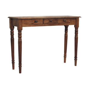 Three Drawer Console Table | Classic Turned Leg Storage