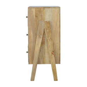 Trestle Mango Wood Chest of Drawers | 3 Drawers | Oak Finish