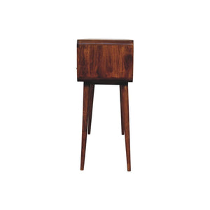 Triple Curved Console Table | Chestnut Finish | Sculptural Hallway Storage