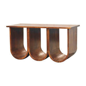 Triple Open Style Coffee Table | Solid Mango Wood | Living Room Storage