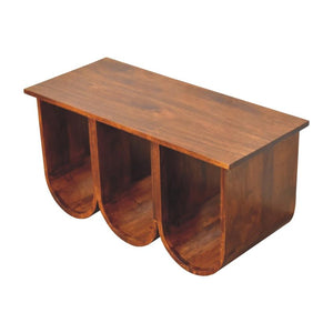 Triple Open Style Coffee Table | Solid Mango Wood | Living Room Storage