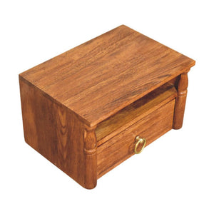 Turned Pillar Wall Nightstand | Sculptural Detail | Space-Saving Bedroom Furniture