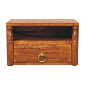 Turned Pillar Wall Nightstand | Sculptural Detail | Space-Saving Bedroom Furniture
