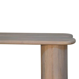 Twin Plank Bench | Solid Mango Wood | Marble Finish | Sculptural Wooden Bench