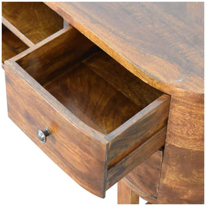 U-Frame Media TV Unit | Solid Mango Wood | Oak Finish | Rounded Storage Design