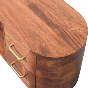 Valenza 2 Drawer Media Unit | Timber TV Cabinet | Living Room Storage