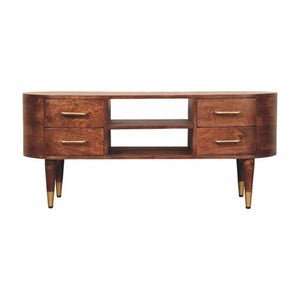 Valenza 2 Drawer Media Unit | Timber TV Cabinet | Living Room Storage