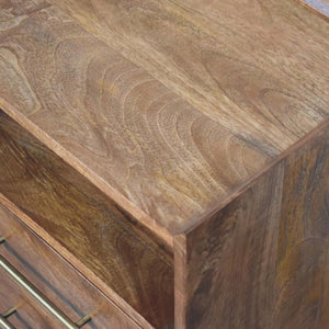 Valenza Brass Accent Bedside | Solid Wood Nightstand with Brass Detail