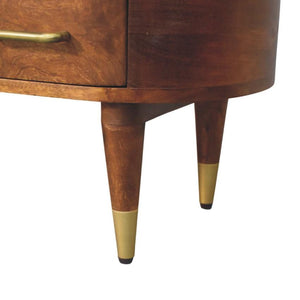Valenza Curved Media Unit | Solid Wood TV Cabinet with Storage
