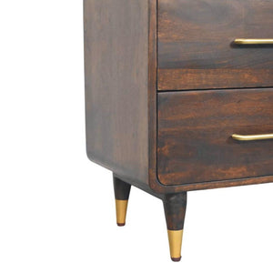 Valenza Six Drawer Chest | Solid Mango Wood | Velvet Mocha Finish | 6 Drawer Storage Dresser