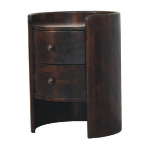 Velvet Mocha Round Side Table | Modern Accent Table
