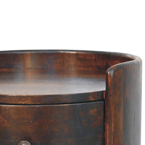 Velvet Mocha Round Side Table | Modern Accent Table