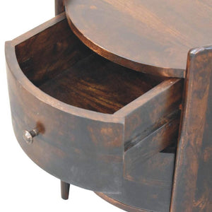 Velvet Mocha Round Side Table | Modern Accent Table