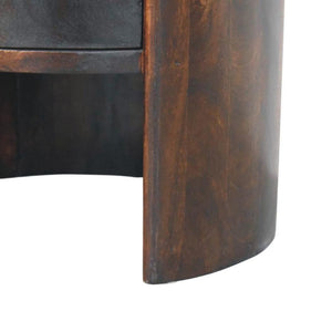 Velvet Mocha Round Side Table | Modern Accent Table