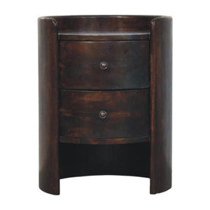 Velvet Mocha Round Side Table | Modern Accent Table
