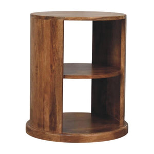 Ventura Open Round Side Table | Sculptural Timber Accent Table