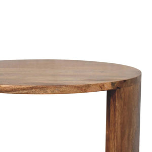 Ventura Open Round Side Table | Sculptural Timber Accent Table