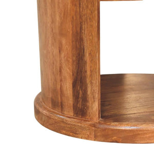 Ventura Open Round Side Table | Sculptural Timber Accent Table