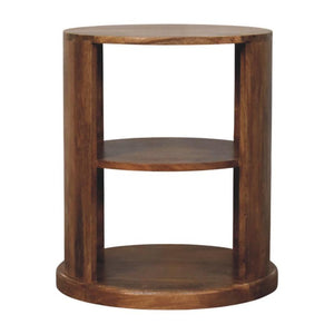 Ventura Open Round Side Table | Sculptural Timber Accent Table