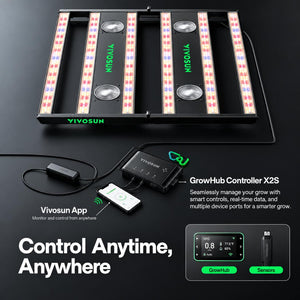 VIVOSUN AeroLight 550W LED Grow Light | Tunable Full Spectrum, Integrated Airflow & GrowHub App Control | 4x4 ft Coverage