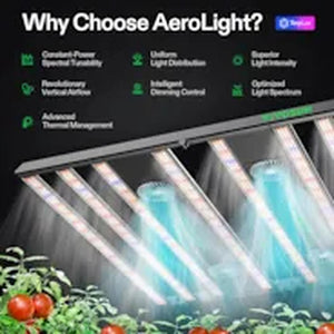 VIVOSUN AeroLight 850W LED Grow Light | Tunable Full Spectrum, Integrated Airflow & 5x5 ft Coverage