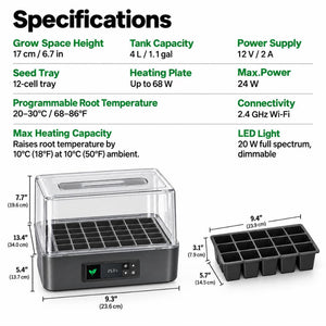 VIVOSUN VSeed S40 Smart Seedling Box | 40-Cell Seed Starting & Cloning System with Ebb & Flow Irrigation