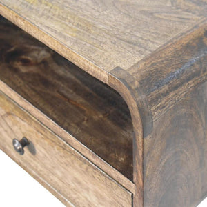 Wall-Mount Open Slot Bedside | Floating Solid Wood Nightstand
