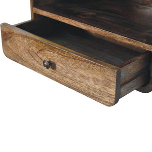 Wall-Mount Open Slot Bedside | Floating Solid Wood Nightstand