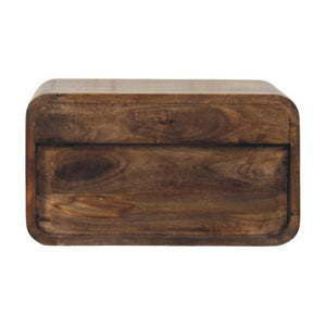 Wall-Mount Open Slot Bedside | Floating Solid Wood Nightstand