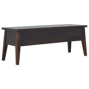 Walnut Hallway Storage Bench | Solid Mango Wood | Walnut Finish | Entryway Seating & Storage