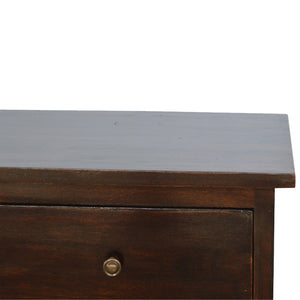 Walnut Nordic Bedside Table | Solid Mango Wood | Light Walnut Finish | 2 Drawer Nightstand