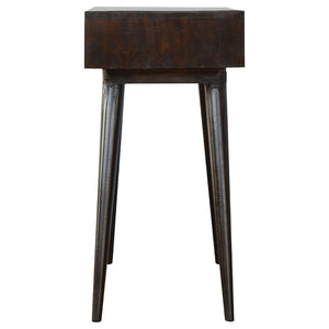 Walnut Open Writing Desk | Solid Mango Wood | Walnut Finish | 2 Shelf Home Office Desk