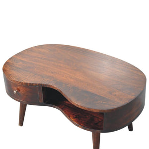 Wave Coffee Table | Walnut Finish | Sculptural Living Room Design